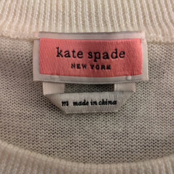 Kate Spade New York Women's Ivory Pearl Pave Sweater Sz M - Picture 6 of 7